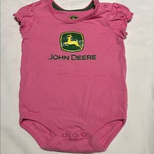 “Bundle 10/$13” John Deere 6-9m Pink Baby girl short sleeve Bodysuit